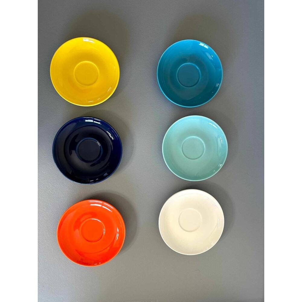 Sweese Porcelain Salad Pasta Saucer Plate 5.5” - Set of 6 Multicolor